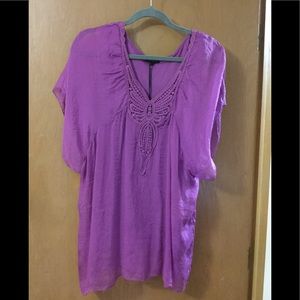 Carla Conti Pure Silk Mauve Blouse